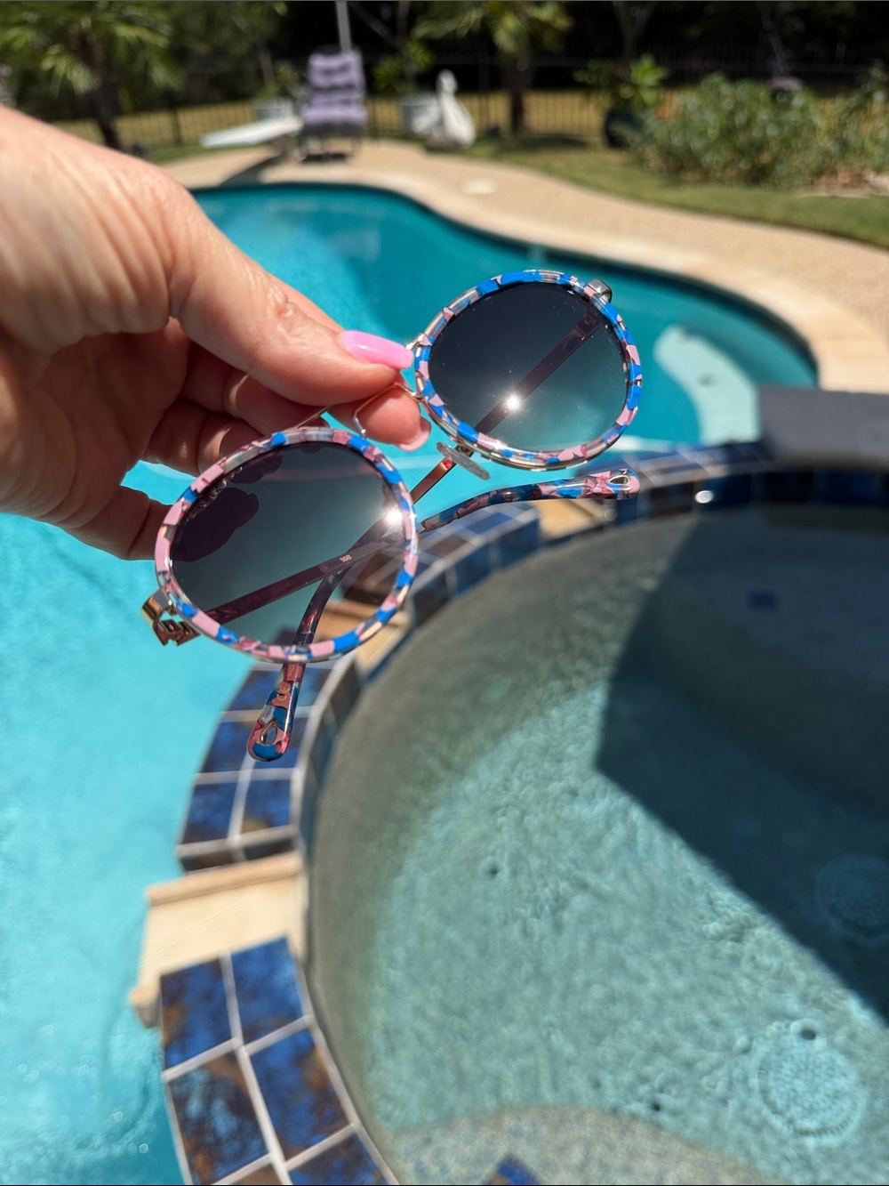 Lele Sadoughi Sunset Blue Downtown Aviators View 2